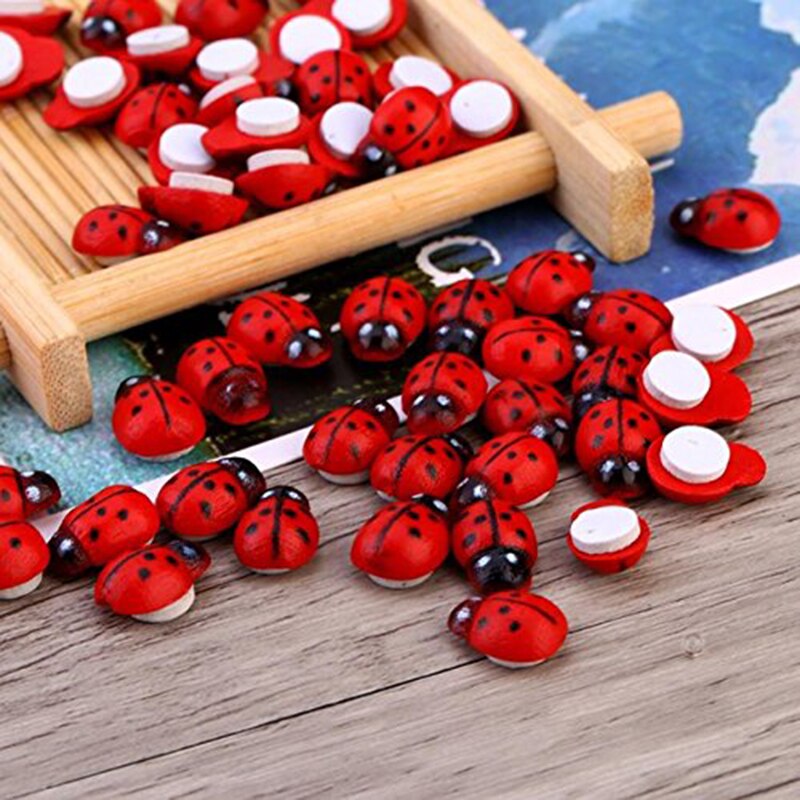 Mini Wooden Ladybug Garden Decor (100 pcs) Mini Wooden Ladybug Garden Decor (100 pcs)