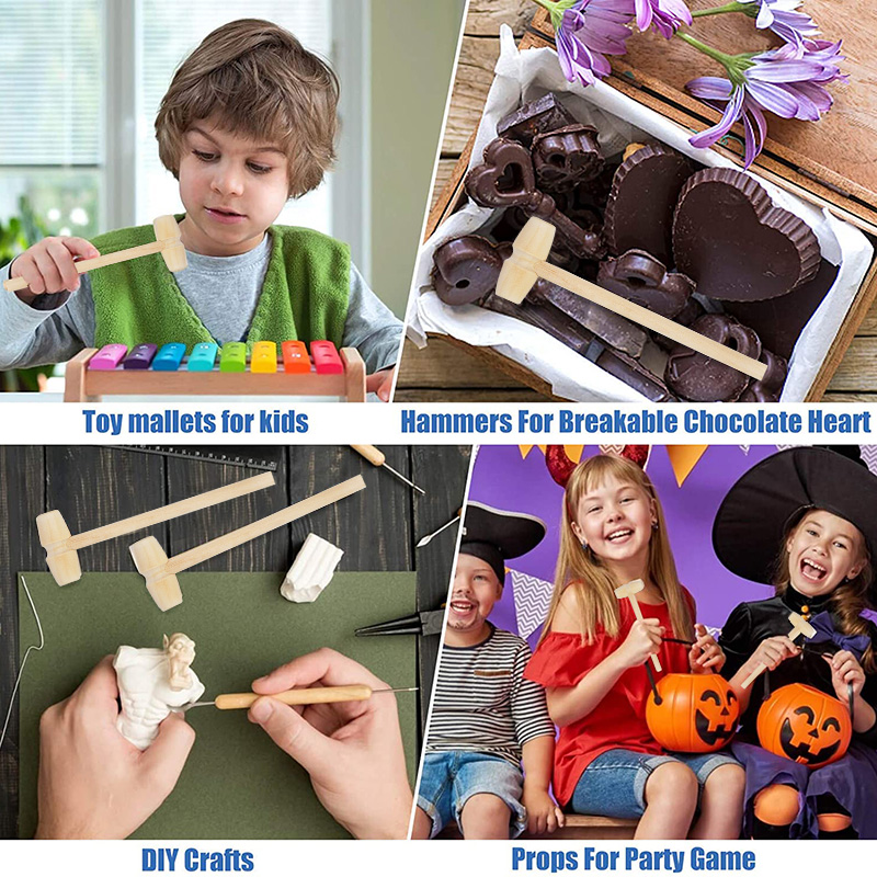Mini Wooden Mallet for Seafood and Desserts (10 pcs)