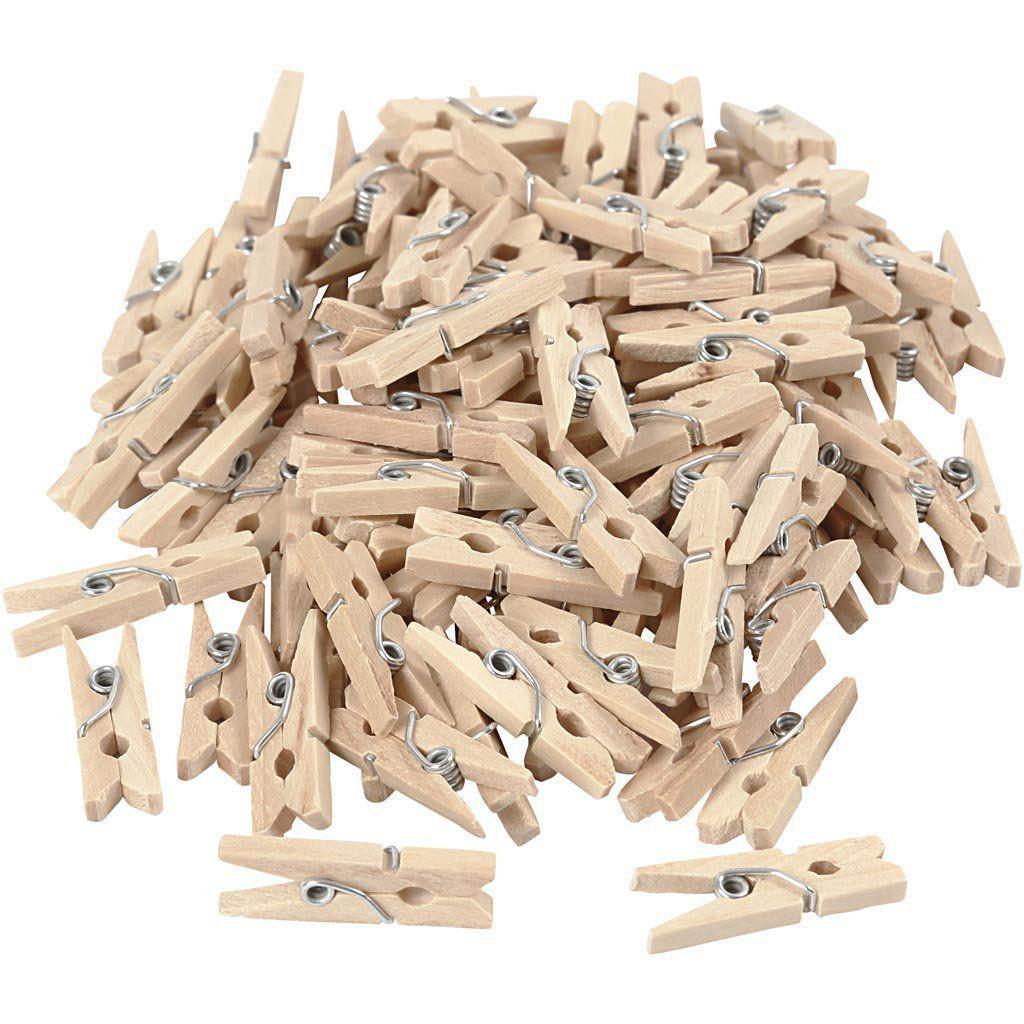 Mini Wooden Photo Clips (100pcs)