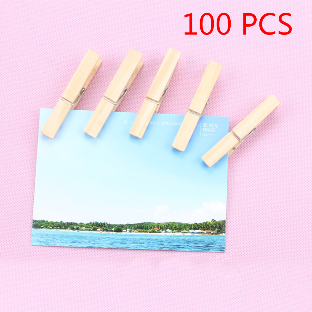 Mini Wooden Photo Clips (100pcs)