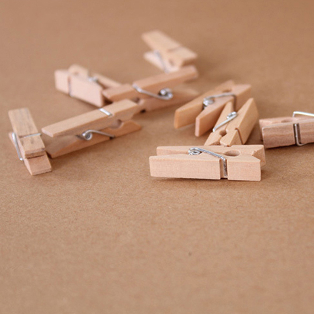 Mini Wooden Photo Clips (100pcs)