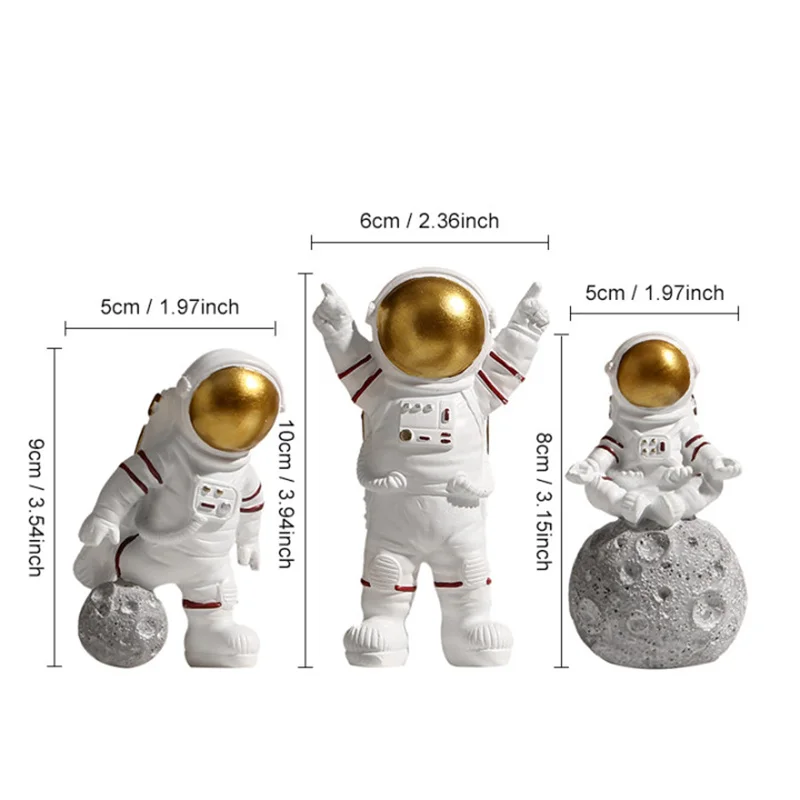 Miniature Astronaut Figures (3 pcs)