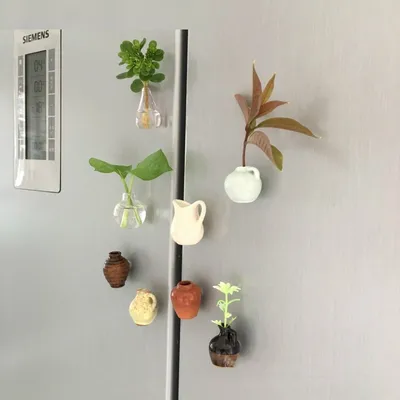 Miniature Ceramic Fridge Magnetic Vase