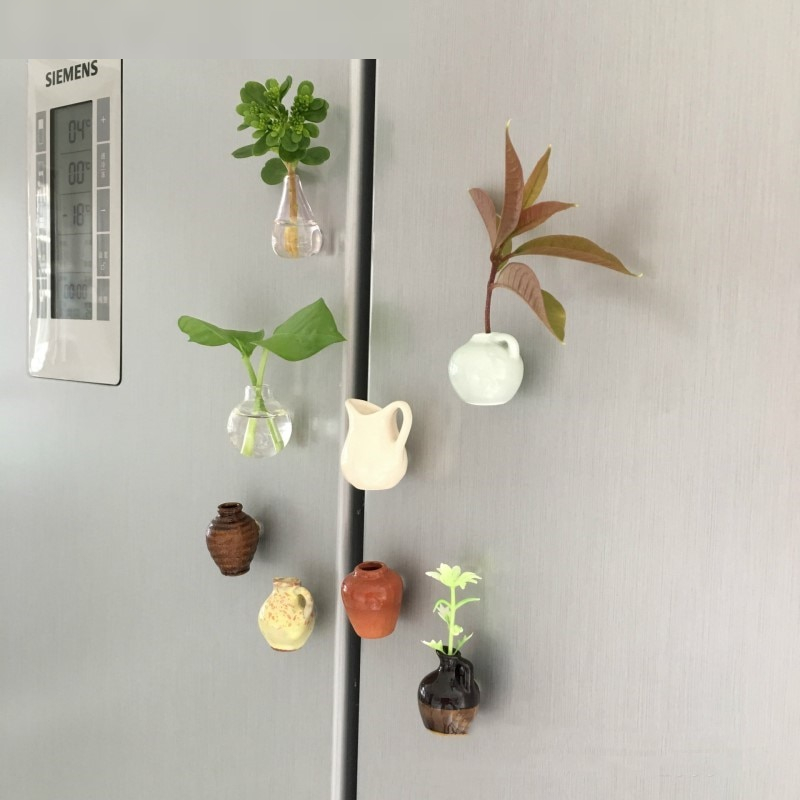 Miniature Ceramic Fridge Magnetic Vase