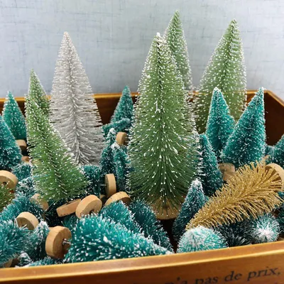 Miniature Christmas Tree 12PC Set Decoration Miniature Christmas Tree 12PC Set Decoration