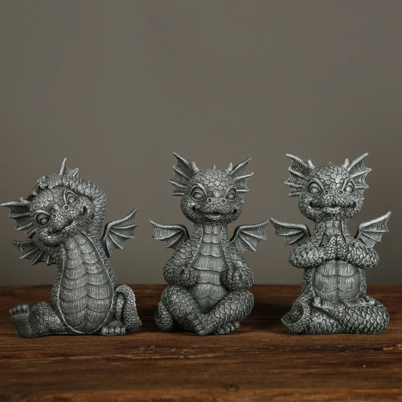 Miniature Dragon Figurine Garden Decor
