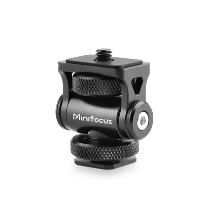 Minifocus Monitor Holder Cold Shoe Mount for Camera Field Monitors Microphone Hot Shoe 180 Degree Tilt Adjustable Mount