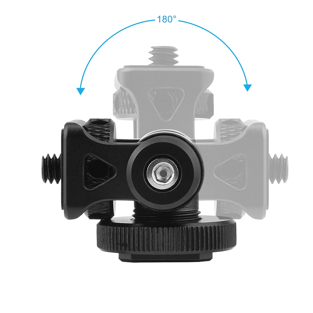 Minifocus Monitor Holder Cold Shoe Mount for Camera Field Monitors Microphone Hot Shoe 180 Degree Tilt Adjustable Mount