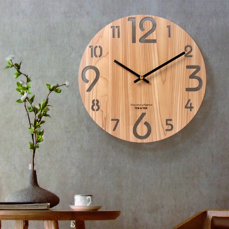 Minimalist 3D Wooden Wall Clock
