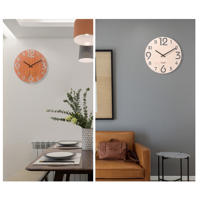 Minimalist 3D Wooden Wall Clock