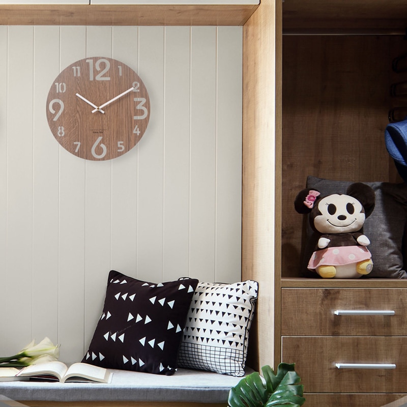Minimalist 3D Wooden Wall Clock