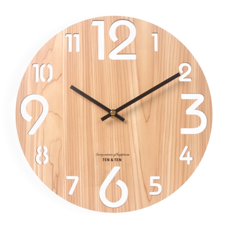 Minimalist 3D Wooden Wall Clock