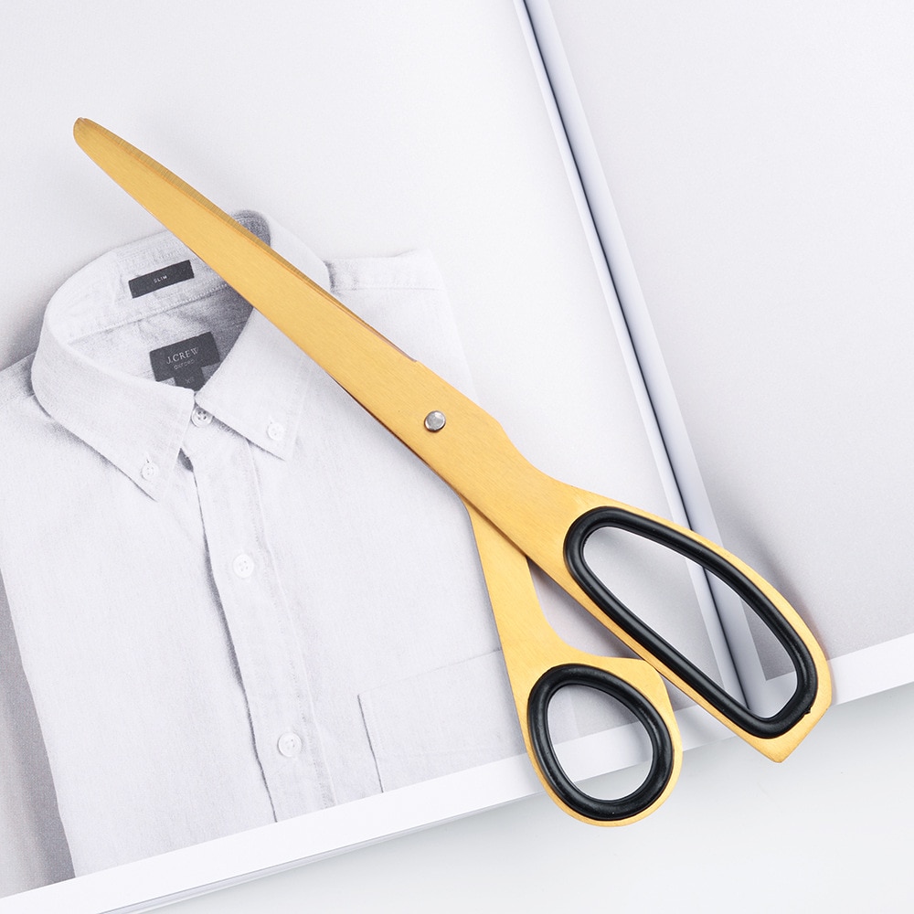 Minimalist Asymmetric Brass Scissors