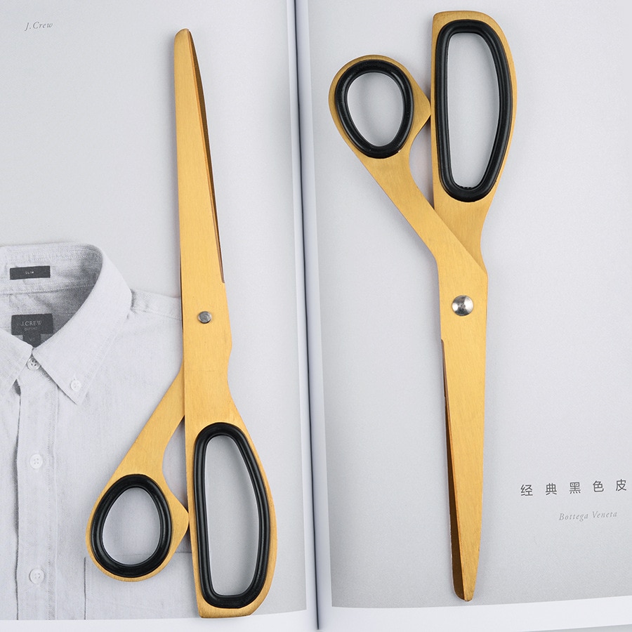 Minimalist Asymmetric Brass Scissors