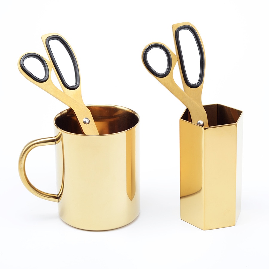 Minimalist Asymmetric Brass Scissors