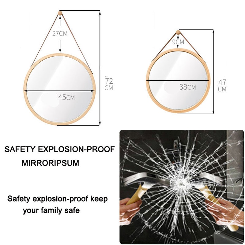 Minimalist Hanging Round Wall Mirror