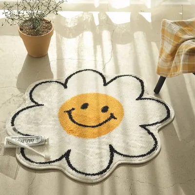 Minimalist Non Slip Back Flower Rug