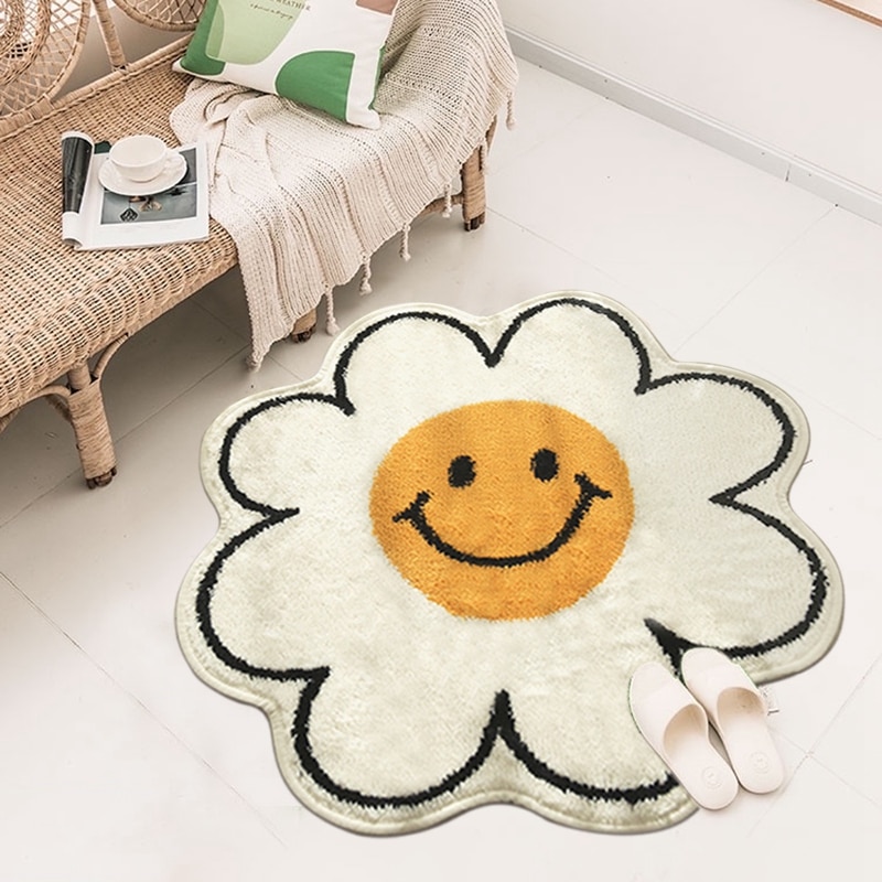 Minimalist Non Slip Back Flower Rug