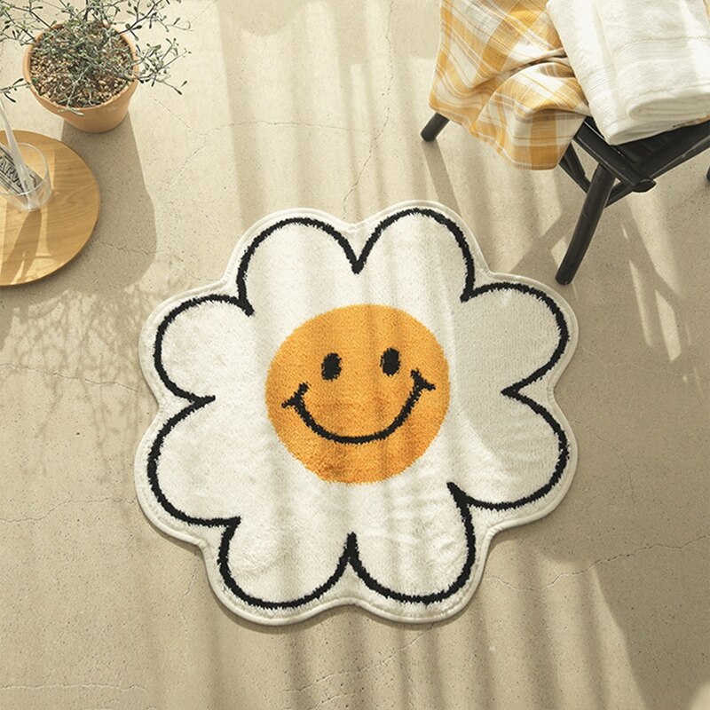Minimalist Non Slip Back Flower Rug