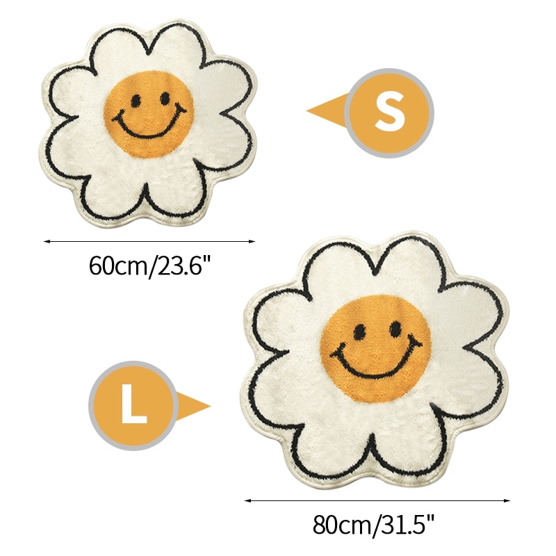 Minimalist Non Slip Back Flower Rug