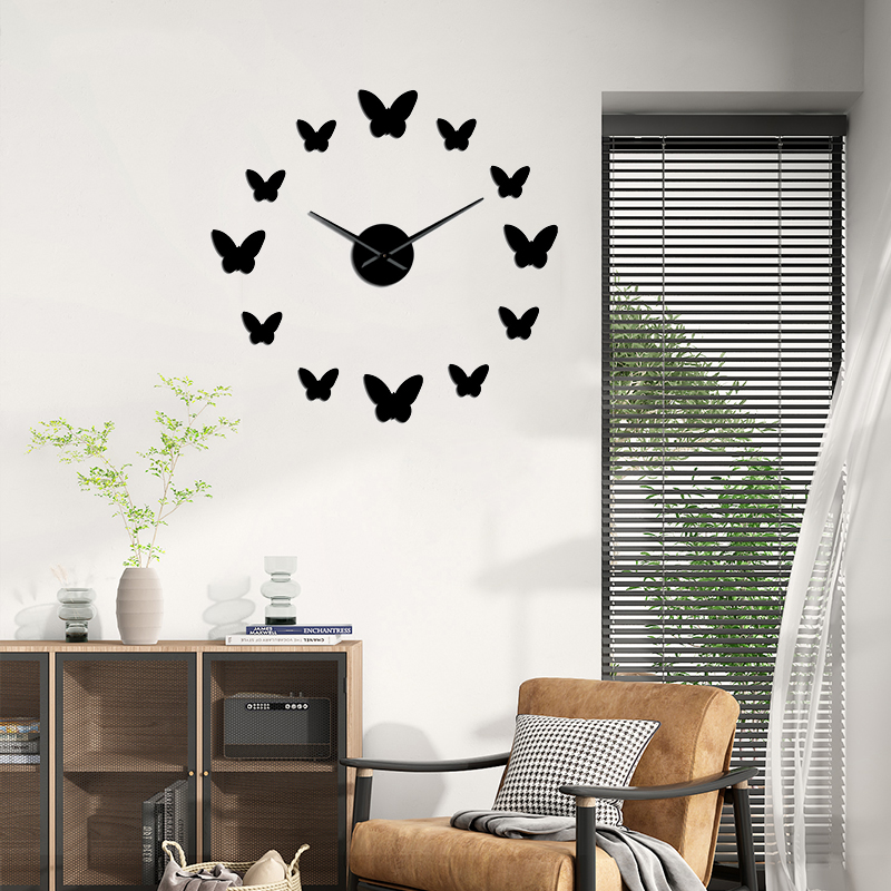 Mirror DIY Butterfly Wall Clock