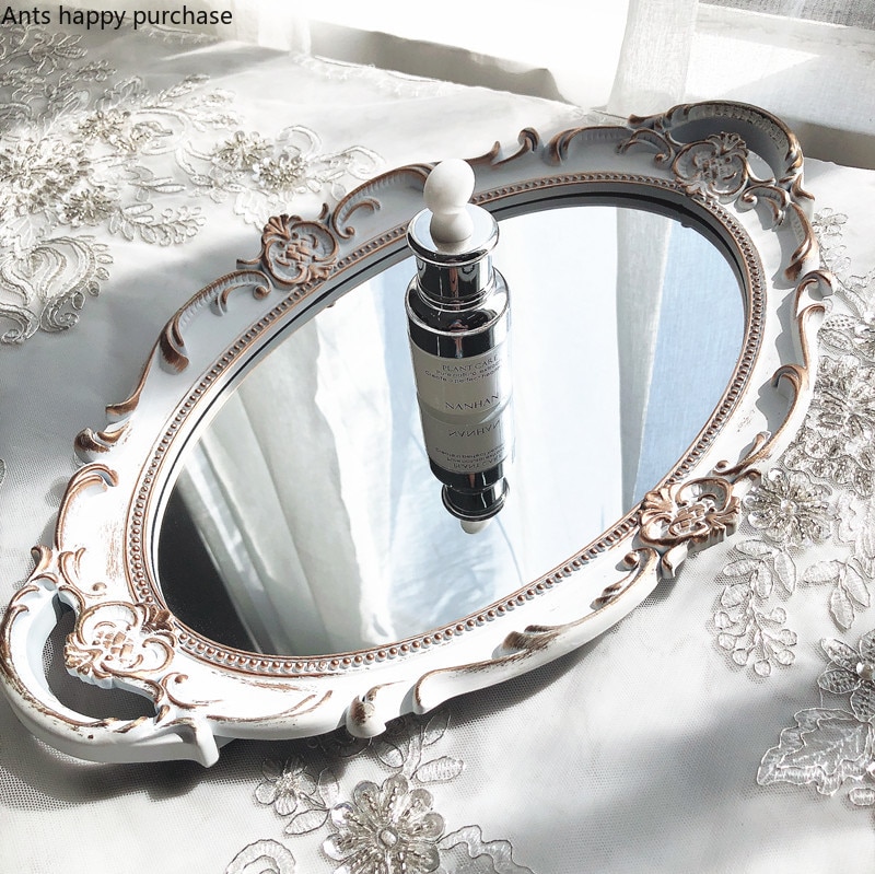 Mirrored Serving Tray Metal Material