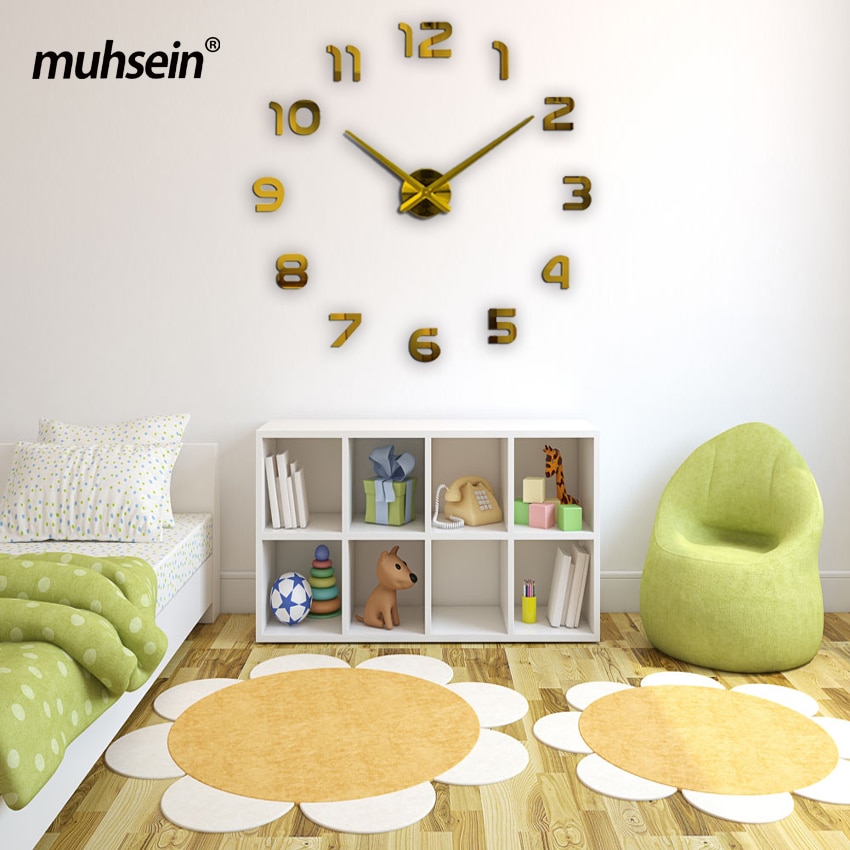 Mirrored Wall Clock Home Decor Stickers Mirrored Wall Clock Home Decor Stickers