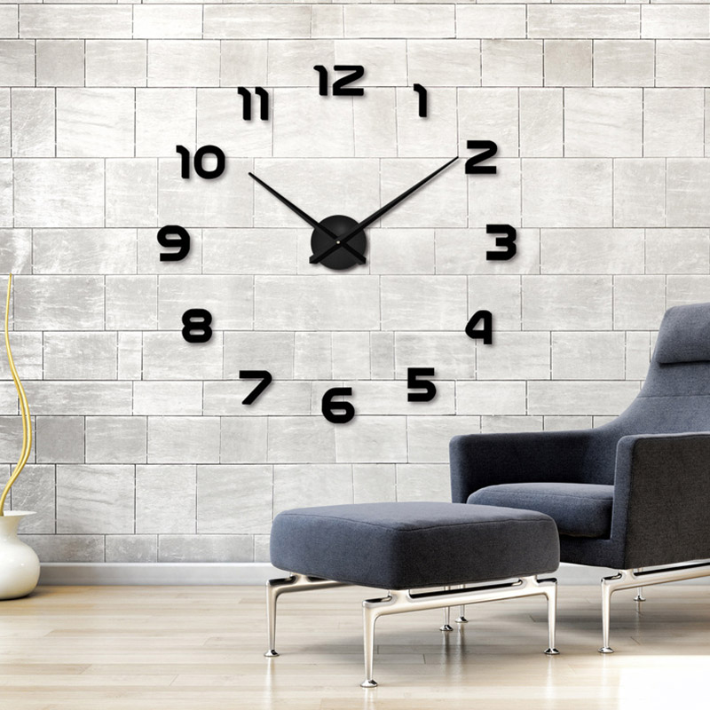 Mirrored Wall Clock Home Decor Stickers Mirrored Wall Clock Home Decor Stickers