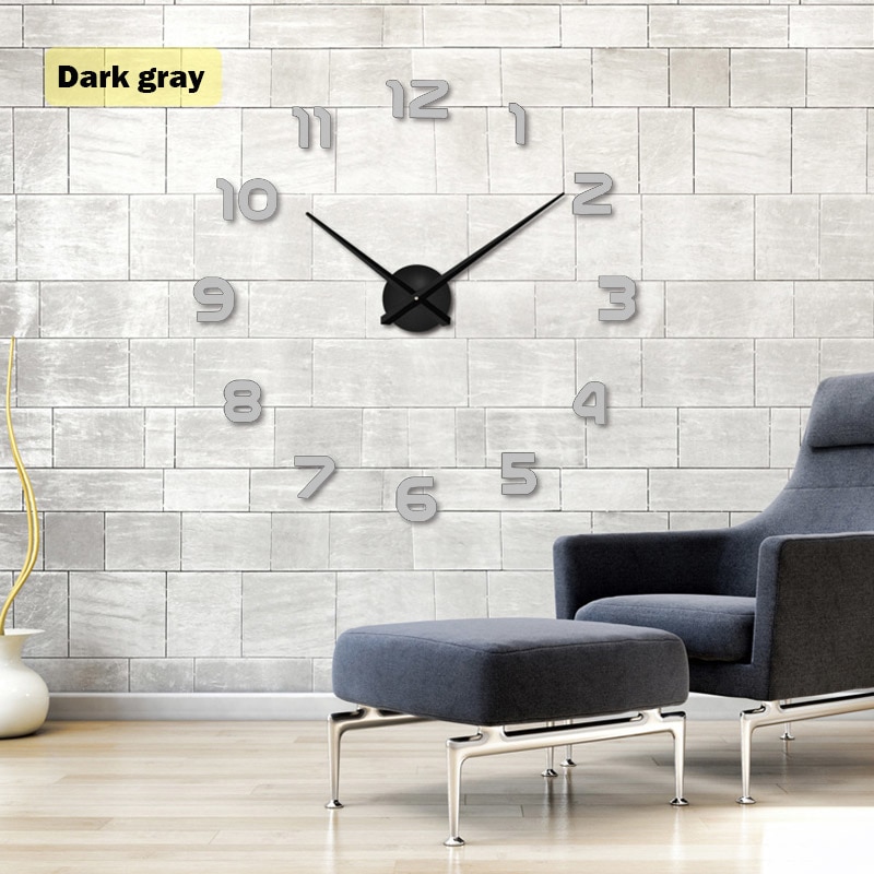 Mirrored Wall Clock Home Decor Stickers Mirrored Wall Clock Home Decor Stickers