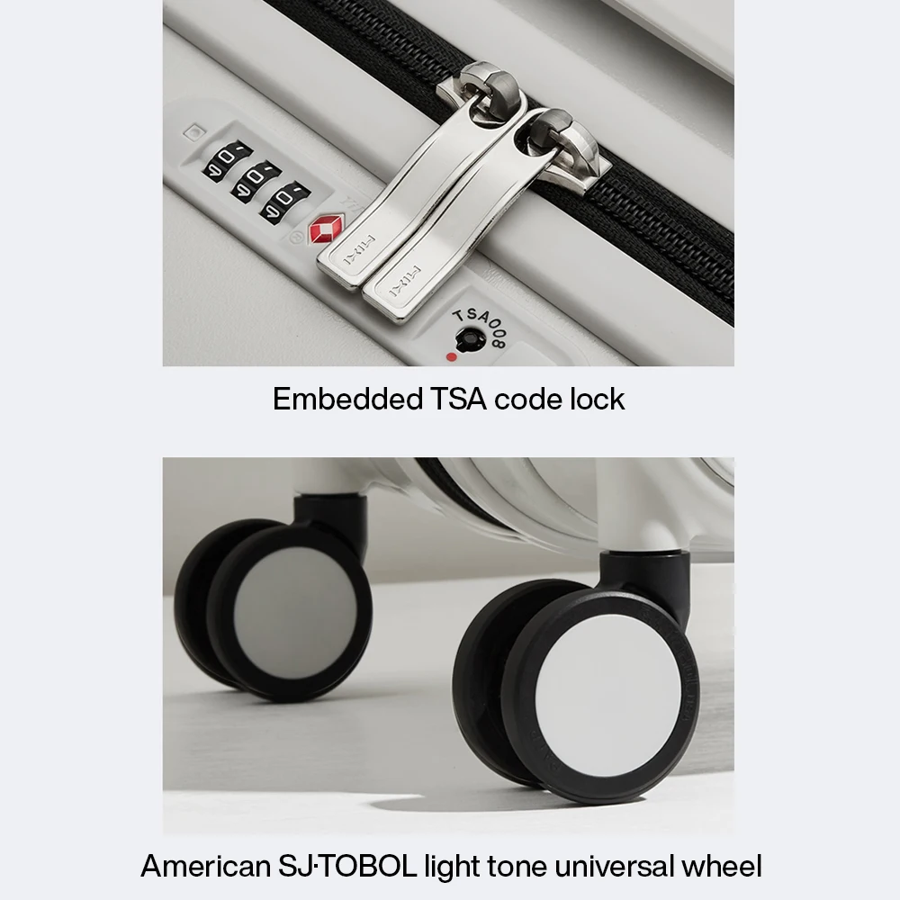 Mixi Wide Handle Travel Luggage Suitcase Rolling Spinner Wheels Hardside PC TSA Lock 20 24 Inch Unisex
