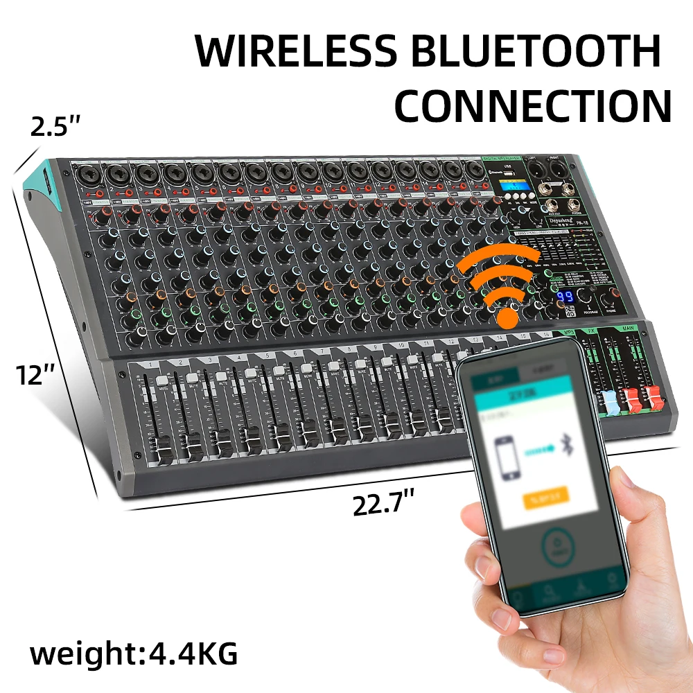 Mixing Console Professional DJ Audio Mixer Sound Board Desk System Interface 16 Channel Digital 99 Reverb Effect Mixing Console Professional DJ Audio Mixer Sound Board Desk System Interface 16 Channel Digital 99 Reverb Effect