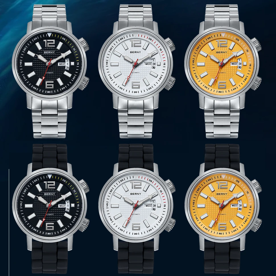 Miyota 8205 20ATM Diver Automatic Mechanical Watch Men Sport Luminous Sapphire Waterproof Wristwatch Swimming Self