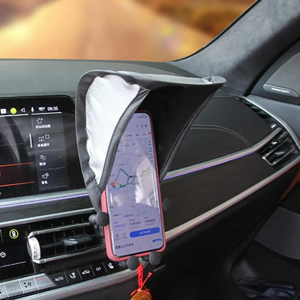 Mobile Phone Sunshade Rain Sun Silver Plated Car Phone Holder Umbrella UV Heat Shield Motorcycle Phone Shade Stand