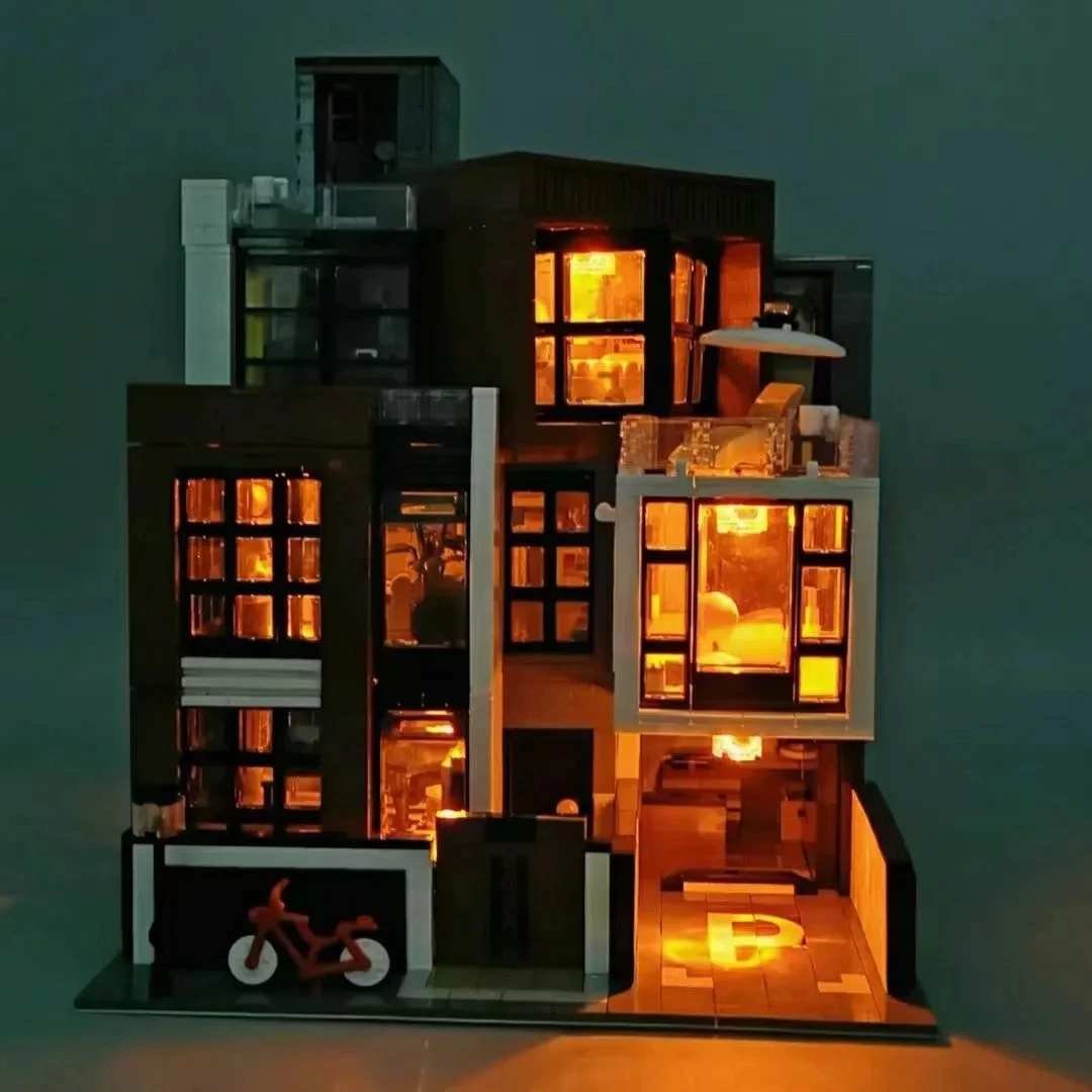 MOC-87366 Creative Modern Villa Modular City Architecture Building Block Bricks Model Street View Sets Kid Toy for