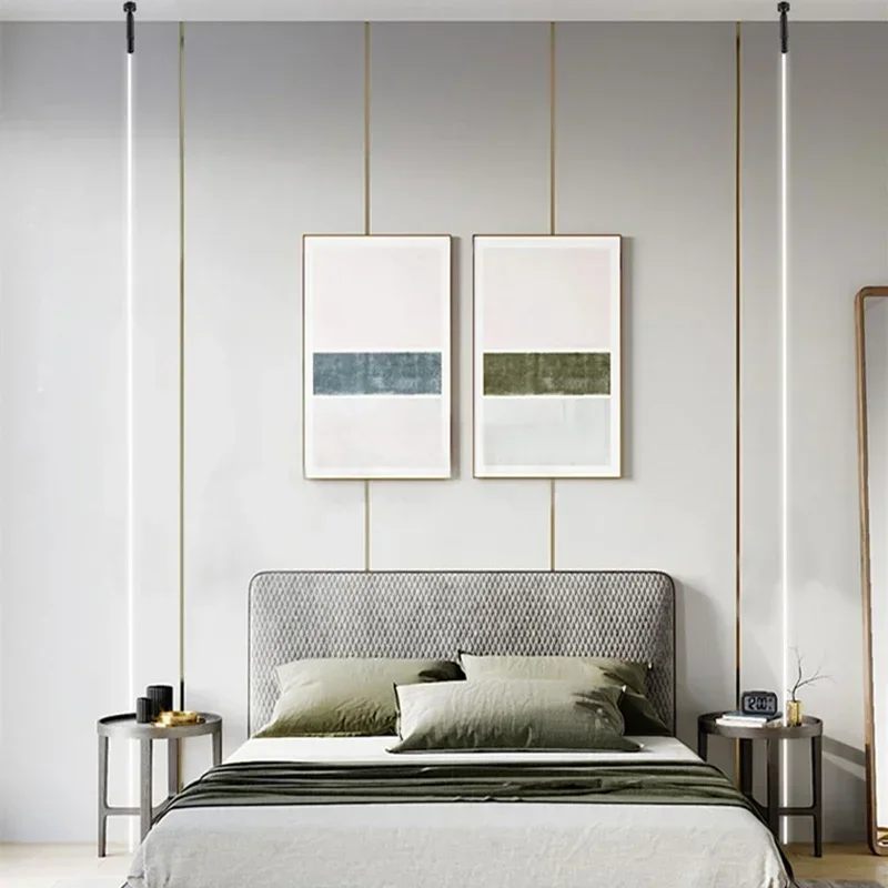 Modern Black White Linear Wall Lamp Skyline Wall Sconce Background LED Bar Strip Living Room Home Decor Lights Bathroom