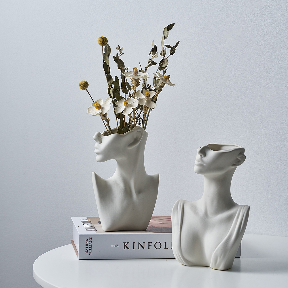 Modern Ceramic Face Flower Vase