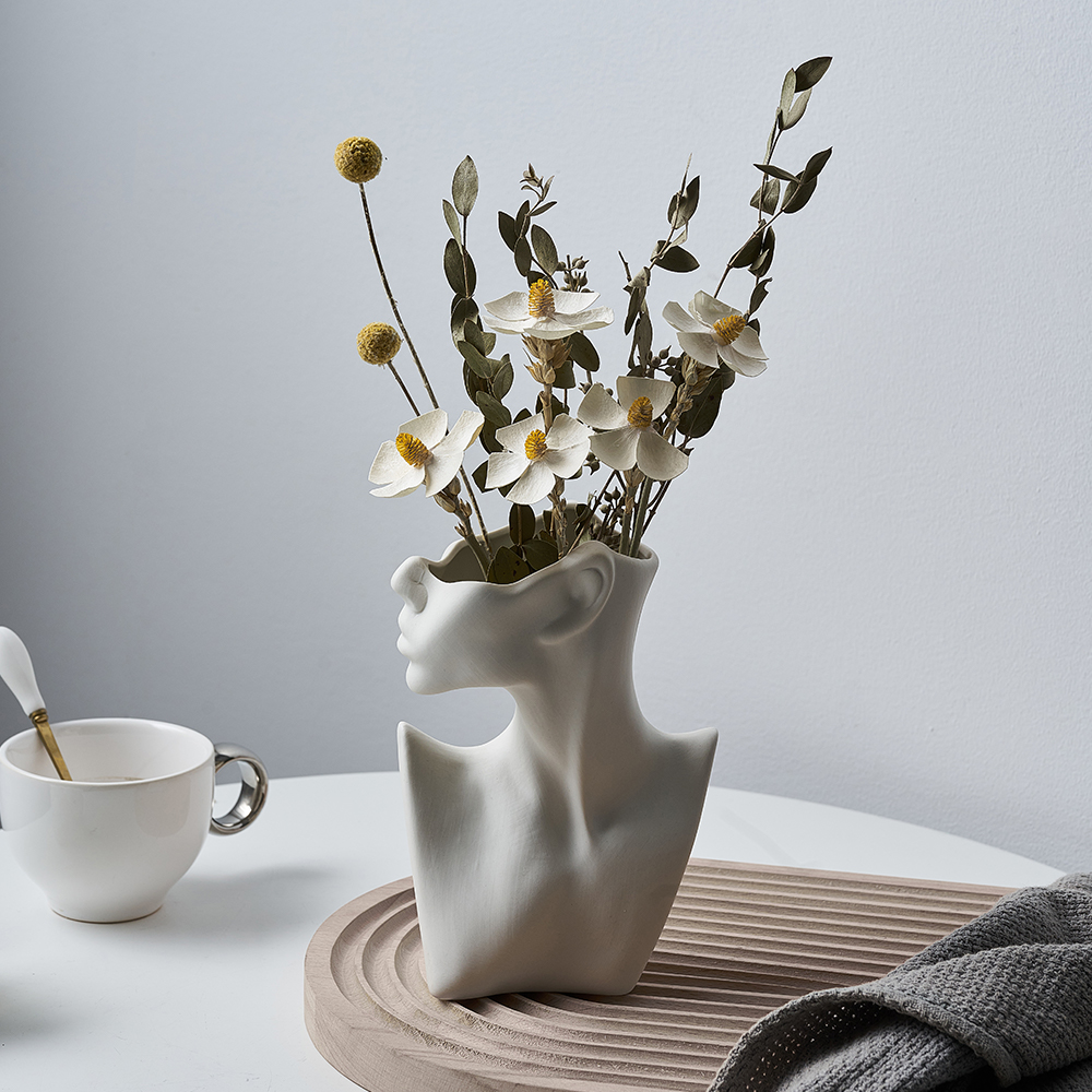 Modern Ceramic Face Flower Vase