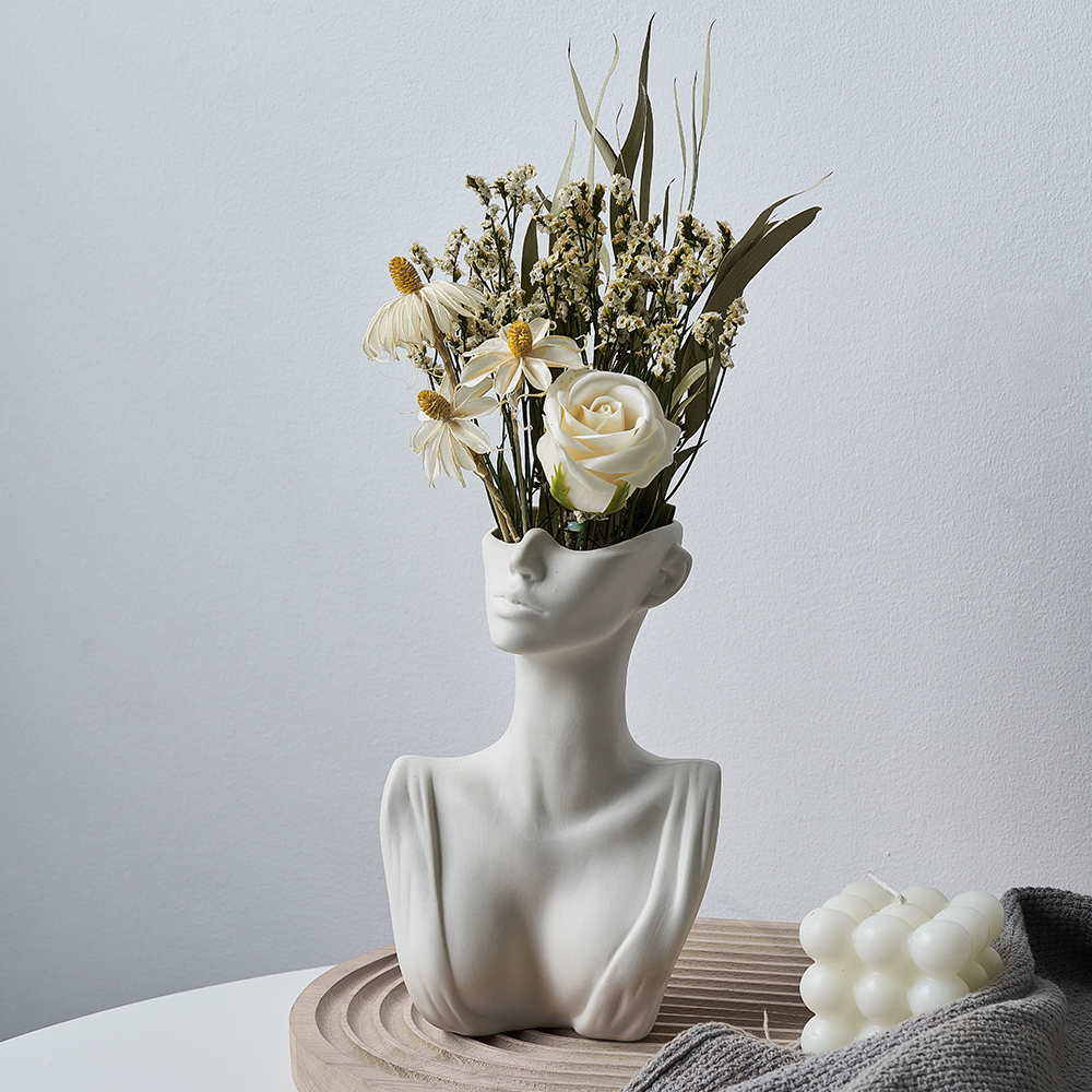Modern Ceramic Face Flower Vase