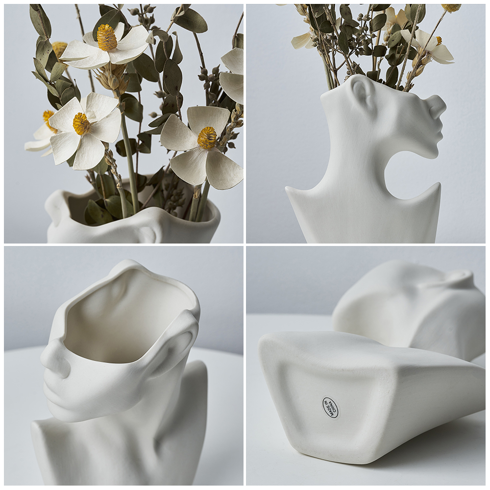 Modern Ceramic Face Flower Vase