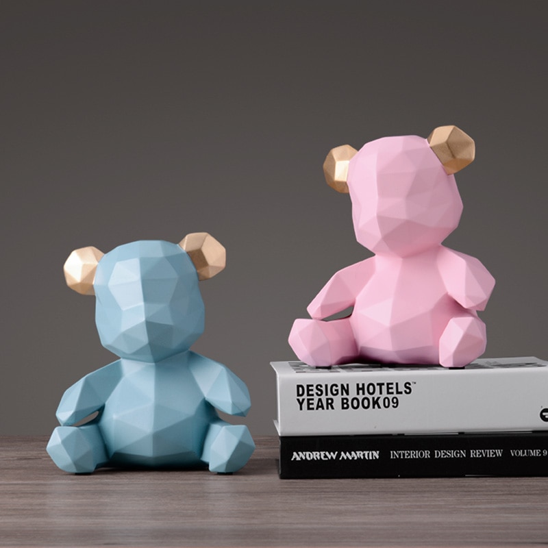 Modern Geometric Teddy Bear Piggy Bank Modern Geometric Teddy Bear Piggy Bank