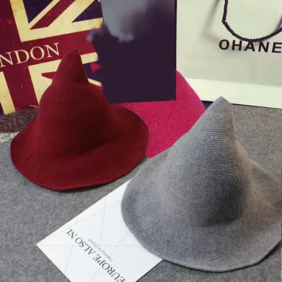 Modern Knit Halloween Witch Hat
