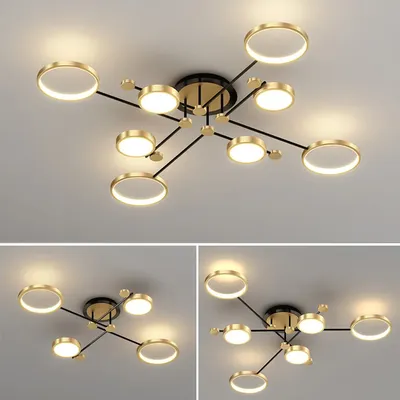 Modern Pendant Light LED Nordic Lamp Gold Black Hanging Chandelier Ceiling Lights Dimming Remote Control Lighting