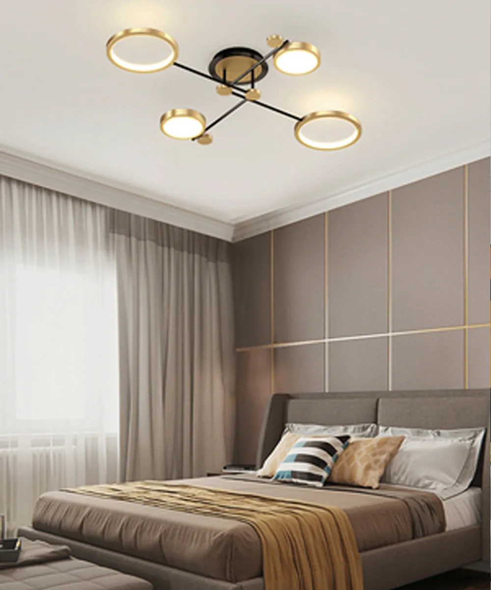 Modern Pendant Light LED Nordic Lamp Gold Black Hanging Chandelier Ceiling Lights Dimming Remote Control Lighting