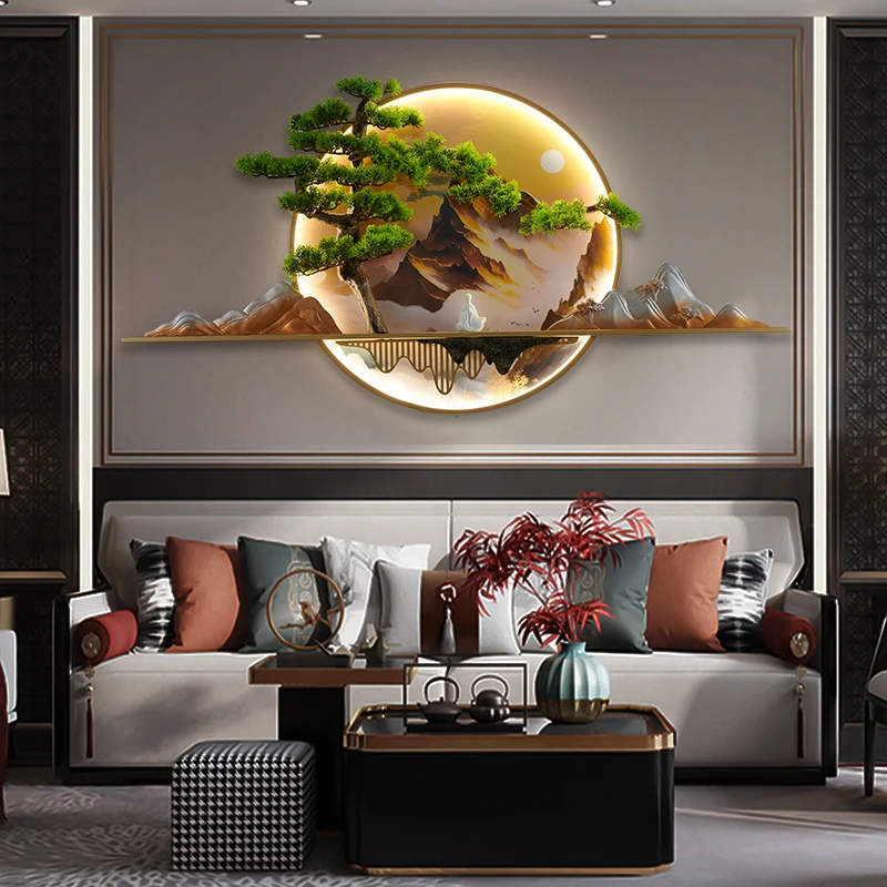 Modern Picture Landscape Wall Light LED Chinese Creative Mural Sconce Lamp For Home Living Room Study Bedroom Decor