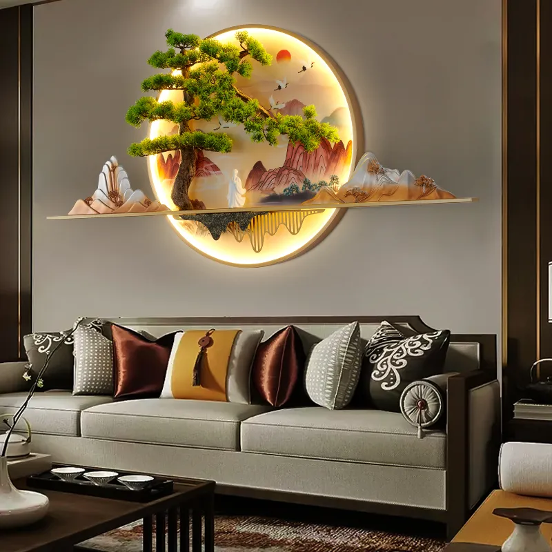 Modern Picture Landscape Wall Light LED Chinese Creative Mural Sconce Lamp For Home Living Room Study Bedroom Decor