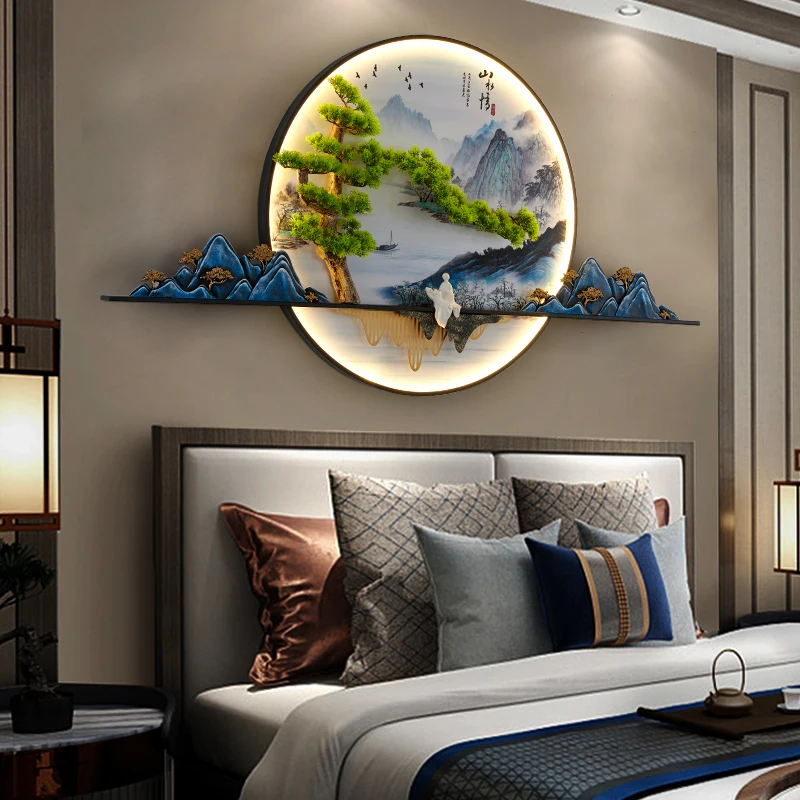 Modern Picture Landscape Wall Light LED Chinese Creative Mural Sconce Lamp For Home Living Room Study Bedroom Decor