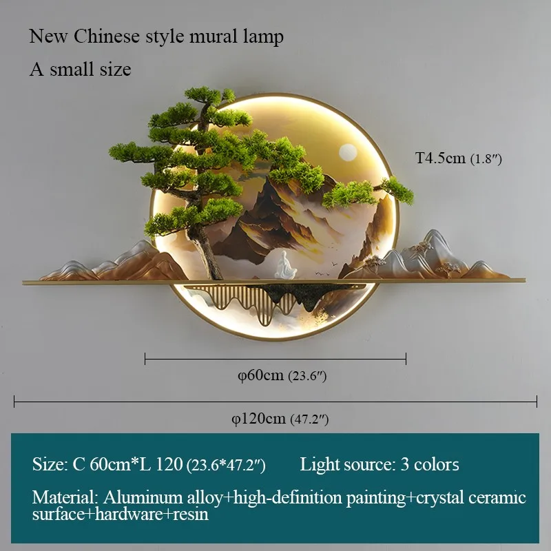Modern Picture Landscape Wall Light LED Chinese Creative Mural Sconce Lamp For Home Living Room Study Bedroom Decor