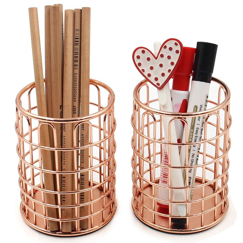 Modern Rosegold Metal Mesh Basket Modern Rosegold Metal Mesh Basket