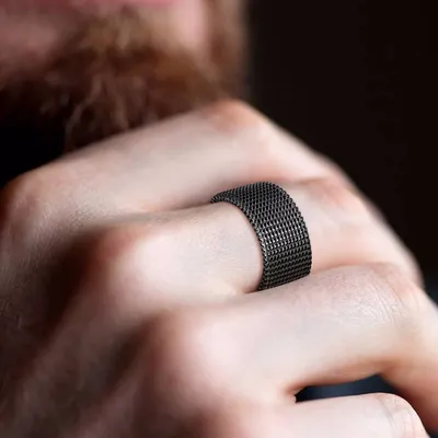Modern Stainless Steel Mesh Ring