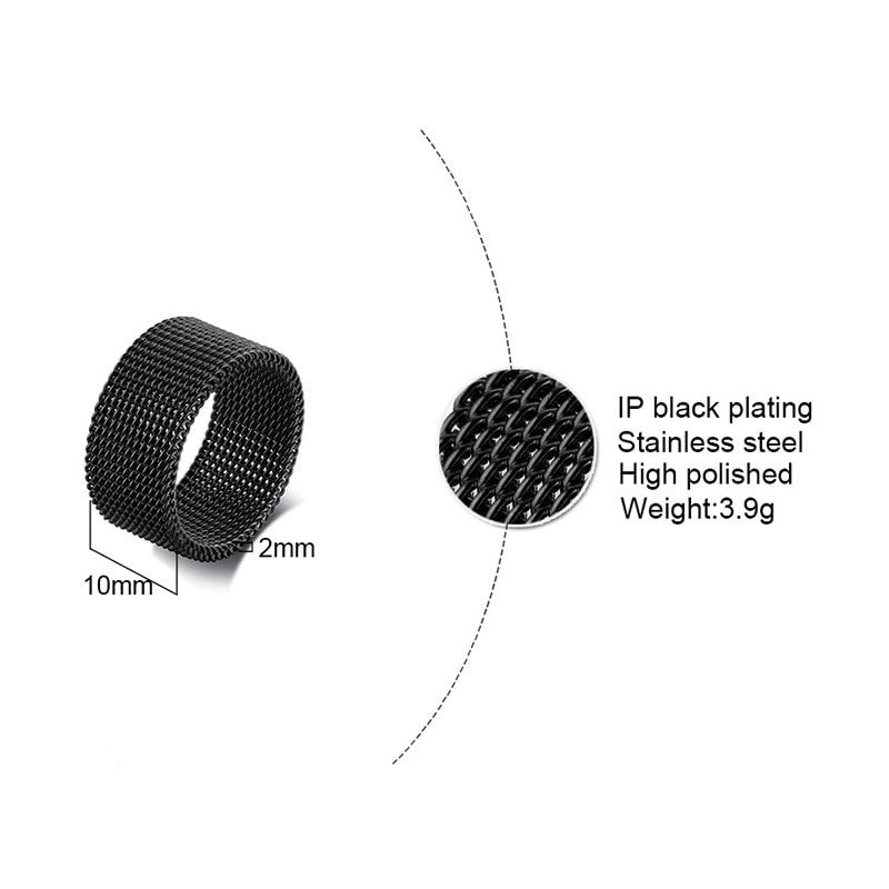 Modern Stainless Steel Mesh Ring